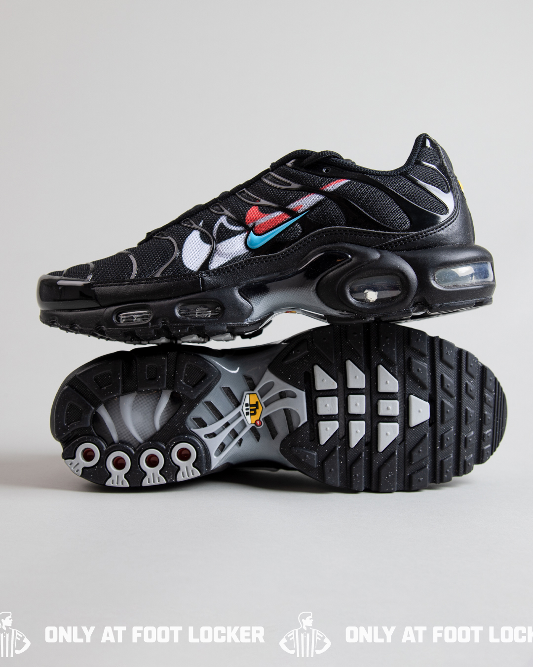 Foot Locker on X: Tuned Air twists 🌪️ The Nike Air Max Plus TN 'Multi  Swoosh' is now available exclusively at Foot Locker. Shop >    / X