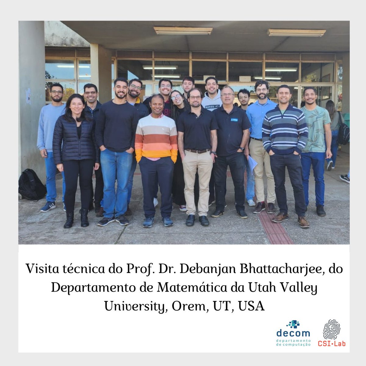 CSILab_UFOP's tweet photo. From June 20th to the 23rd, we had the honor of hosting Prof. Debanjan Bhattacharjee from the Department of Mathematics at Utah Valley University, USA, for a technical visit. 📚🚀🧠 https://t.co/rH7yywRXvp