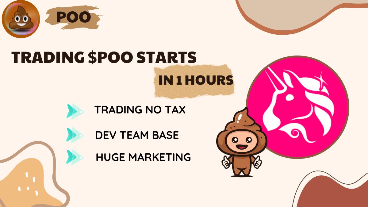 poomemeeth's tweet photo. Only 1 Hour Left Until $POO Launch On Uniswap ⏰

🏵 Claim: https://t.co/ShdX1fUYIU

💸 Buy: https://t.co/2zZwuVpZl9

🕯 Chart: https://t.co/nhmYdzFcBU 

🏅CA: 0x427133dc3e7069865D83d4917b5e73BBcC6E5745 https://t.co/PzmVB5CjPp