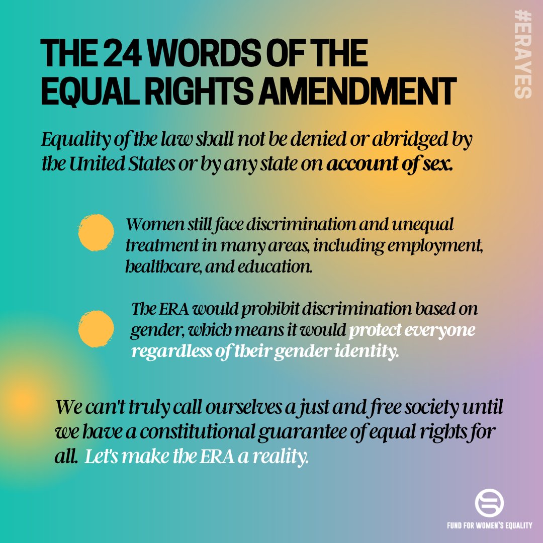 24 words that will provide stronger protections FOR EVERYONE. #era #eranow #erayes #era100 #equalrightsamendment