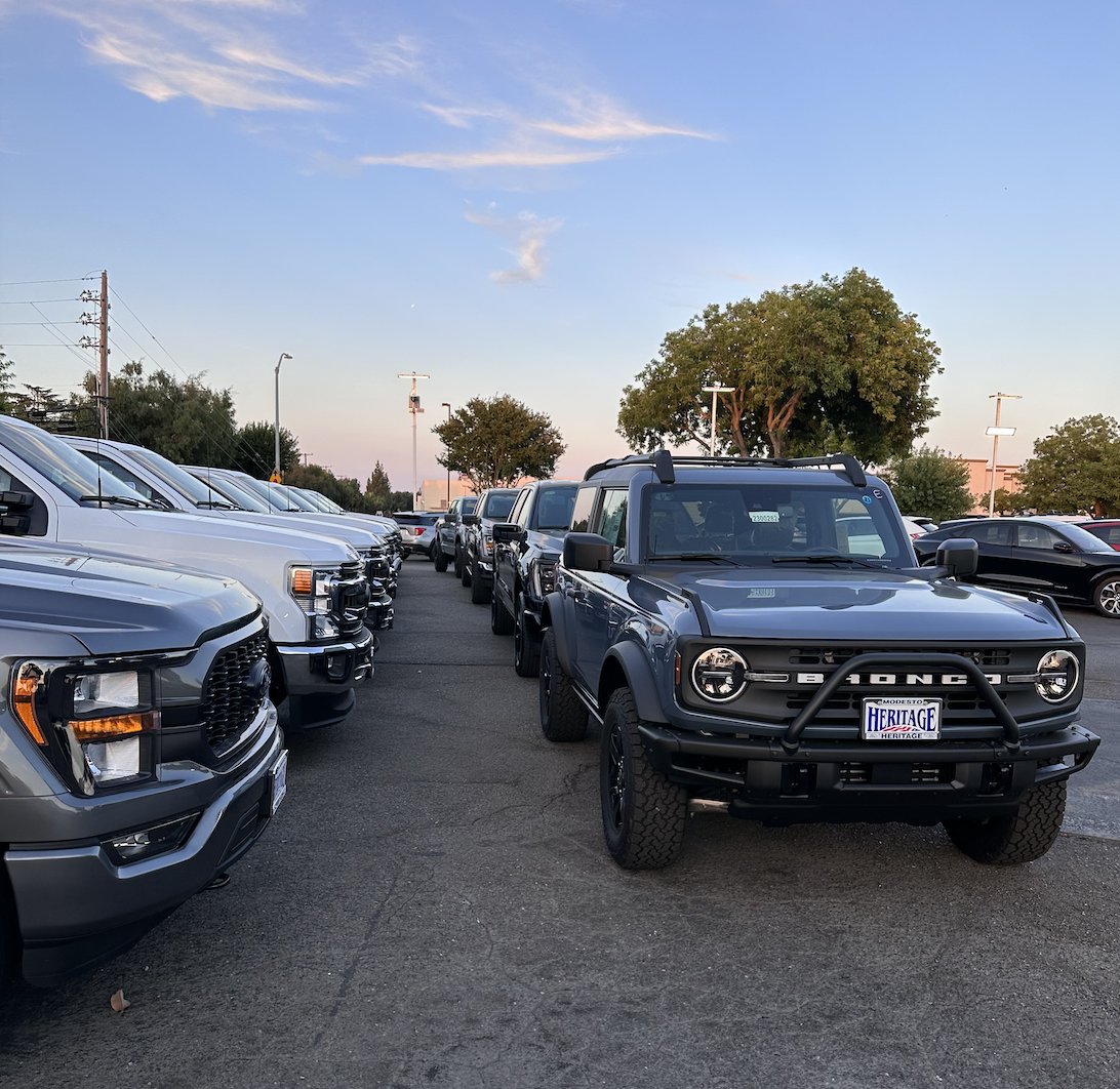 Overflowing with choices at Heritage Ford Modesto! 🚗🚙 Our large inventory is ready for you to explore. Swing by 2100 Sisk Road and find the perfect Ford to fit your lifestyle. 

The journey to your dream ride starts here! Make sure to say hi to Johnson #HeritageFordModesto