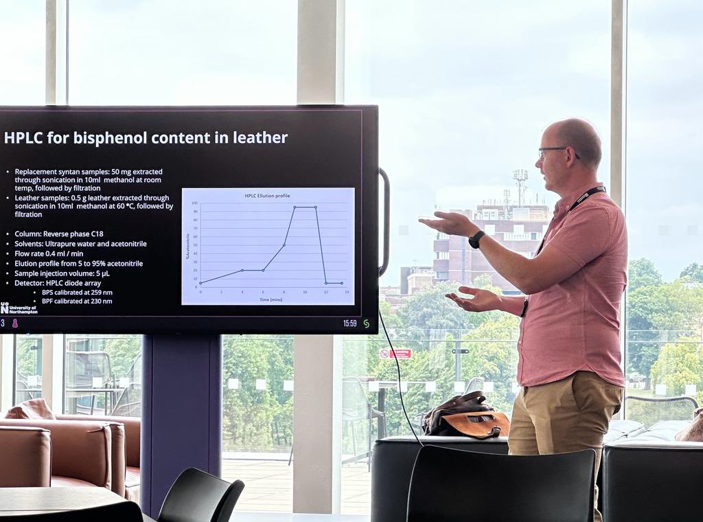 ICLT - Institute for Creative Leather Technologies (@icltleather) on Twitter photo While some of our researchers are at FILK, Dr Andrew Ballantyne presented his 'hot off the press' study into the bisphenol content of leather to the UON Research Conference. This work has been accepted for presentation at the IULTCS2023 in Chengdu, China <a href="/FASTresearchUON/">The Faculty of Arts, Science and Technology</a> While some of our researchers are at FILK, Dr Andrew Ballantyne presented his 'hot off the press' study into the bisphenol content of leather to the UON Research Conference. This work has been accepted for presentation at the IULTCS2023 in Chengdu, China <a href="/FASTresearchUON/">The Faculty of Arts, Science and Technology</a>
