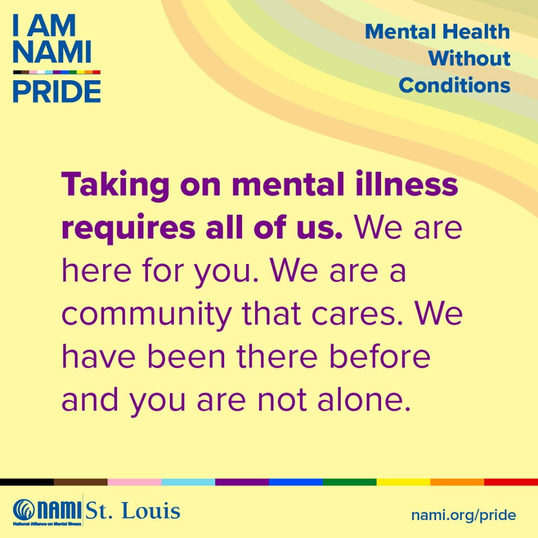 Mental health for all means just that, mental health for all! No matter what you identify as, you deserve of care! #IAmNAMIPride 🏳️‍🌈