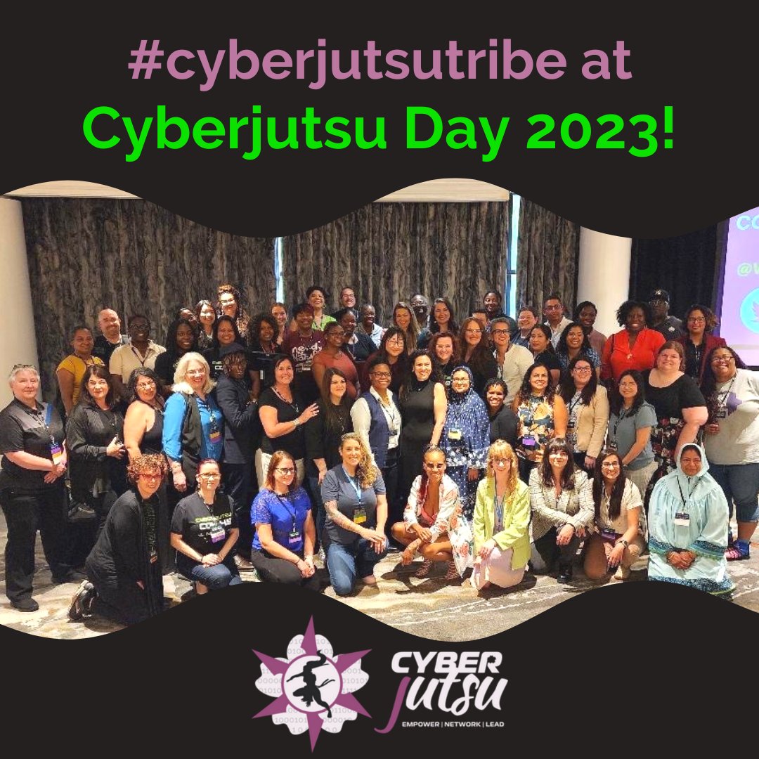 We're sending a big THANK YOU to all who participated in #CyberjutsuDay2023 both in-person and virtually! 👩‍💻 We could not have had this event without our faithful attending members, volunteers, speakers, partners, and sponsors. We 💜 our #cyberjutsutribe! #womenincyber #nonprofit