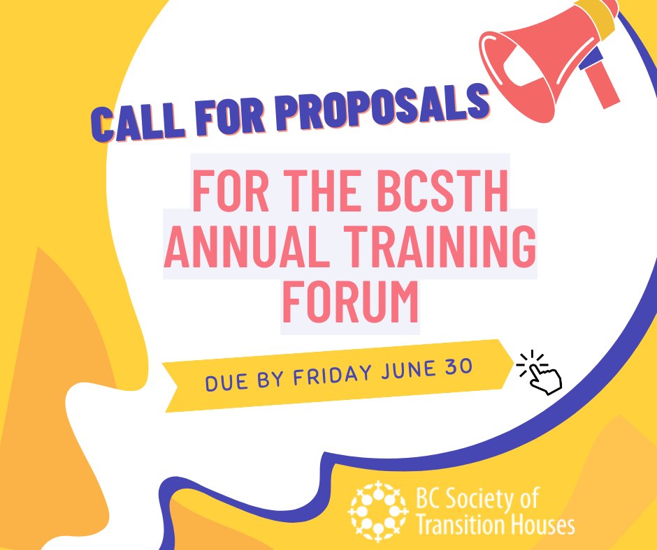 Call for Proposals for the BCSTH Annual Training Forum October 18-20 in Richmond. If you would like to present an in-person keynote or a workshop apply here by June 30: ow.ly/BhMN50OUk42