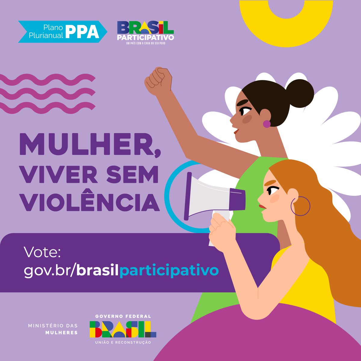 Enfrentar todas as formas de violência contra as #mulheres, baseadas em gênero, classe, raça/etnia e em toda a sua diversidade: é esse o programa que precisa do seu voto no PPA 2024-2027. 

Vote, é urgente:
brasilparticipativo.presidencia.gov.br/processes/prog… #BrasilParticipativo