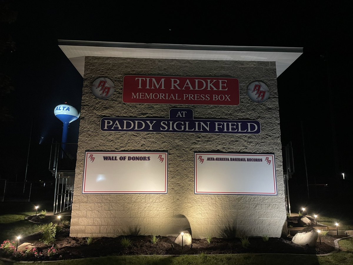 Thank you Bunjes Landscaping and Lawncare for this lighting on the press box!