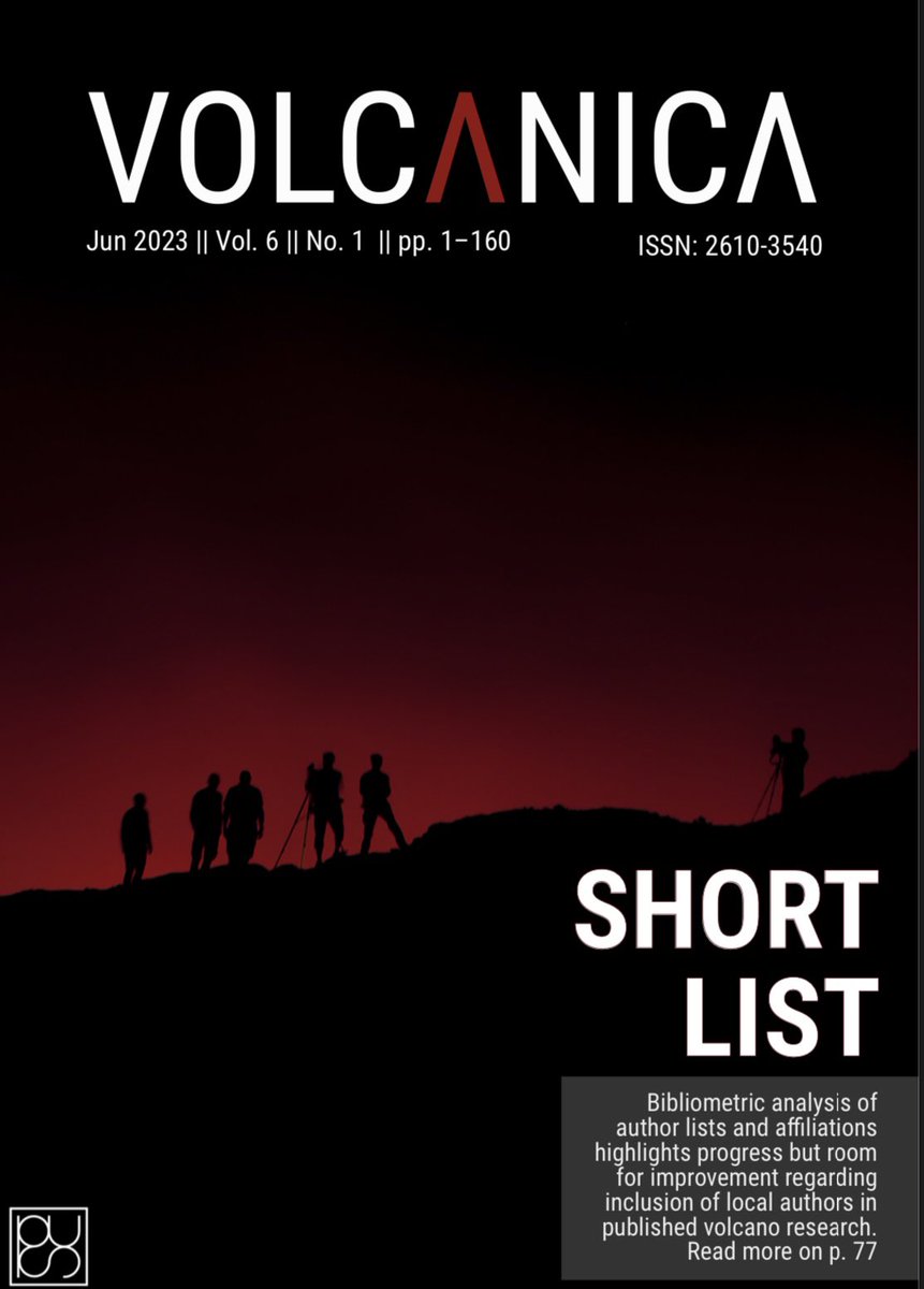 New cover! This closes out Vol. 6 Issue 1.

A group of scientists stand on the crater rim of Erta Ale (Ethiopia), backlit by the red glow of the volcano’s lava lake. 
📸 Guenter Guni
jvolcanica.org/ojs/index.php/…