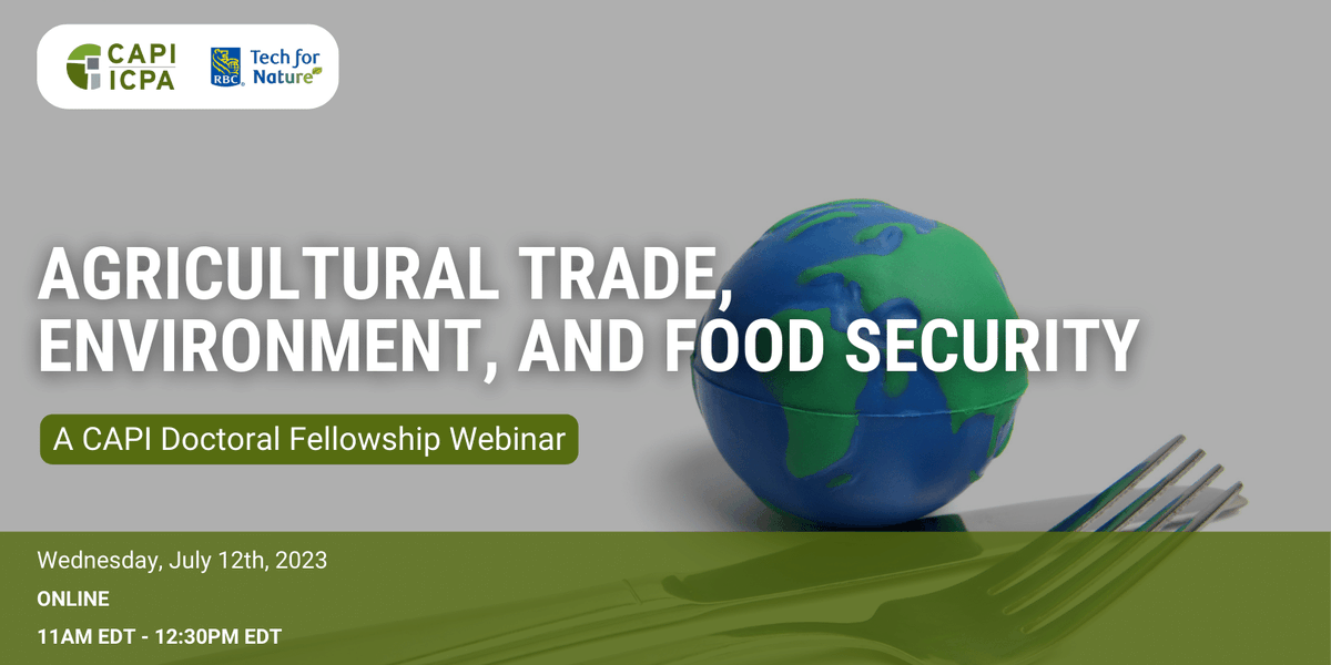 Our next webinar is coming up soon!

Featuring work completed by our Doctoral Fellows, you'll hear from each of them as they discuss four approaches to agricultural trade, the environment, and food security. 

Register NOW: ow.ly/QOLh50P0oMz

#cdnag