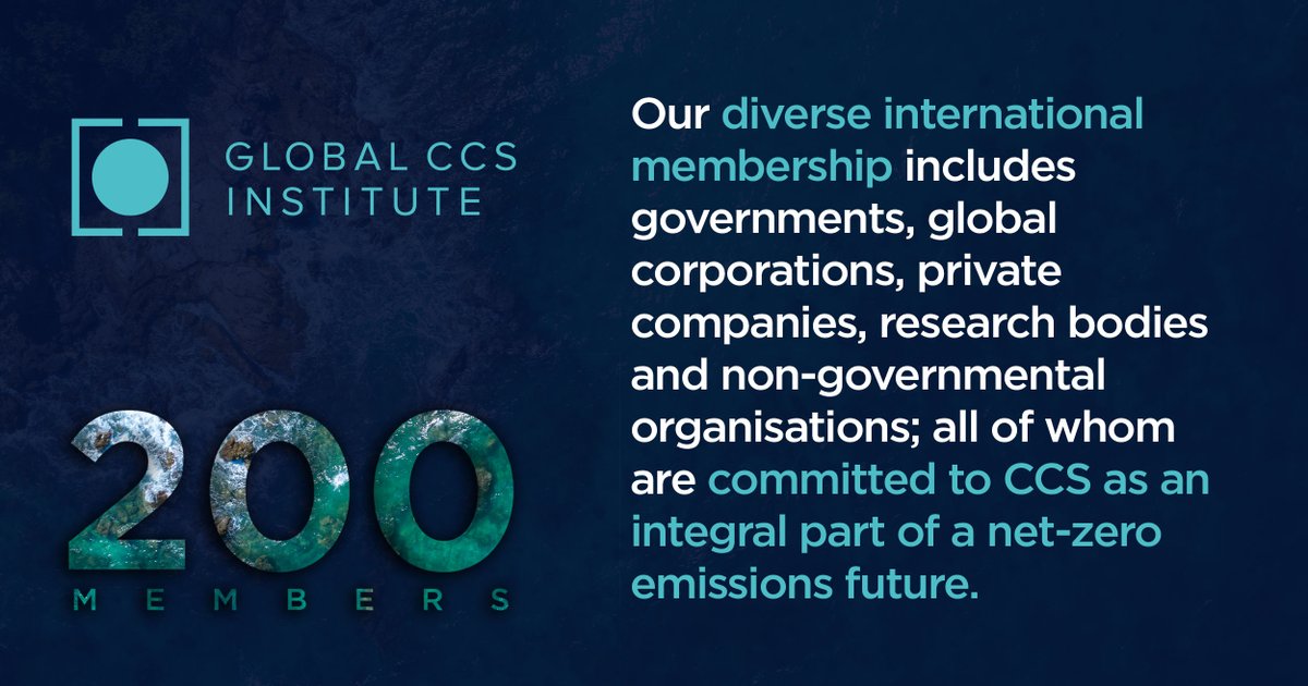 GlobalCCS's tweet photo. 📣 The Institute’s #membership base has grown to over 200 members!

💡 Interested in joining us to support the scale up of #CCS and tackling #climatechange? Read more here ⬇️
https://t.co/LRonhQKRxq https://t.co/Qj1gyeqlln