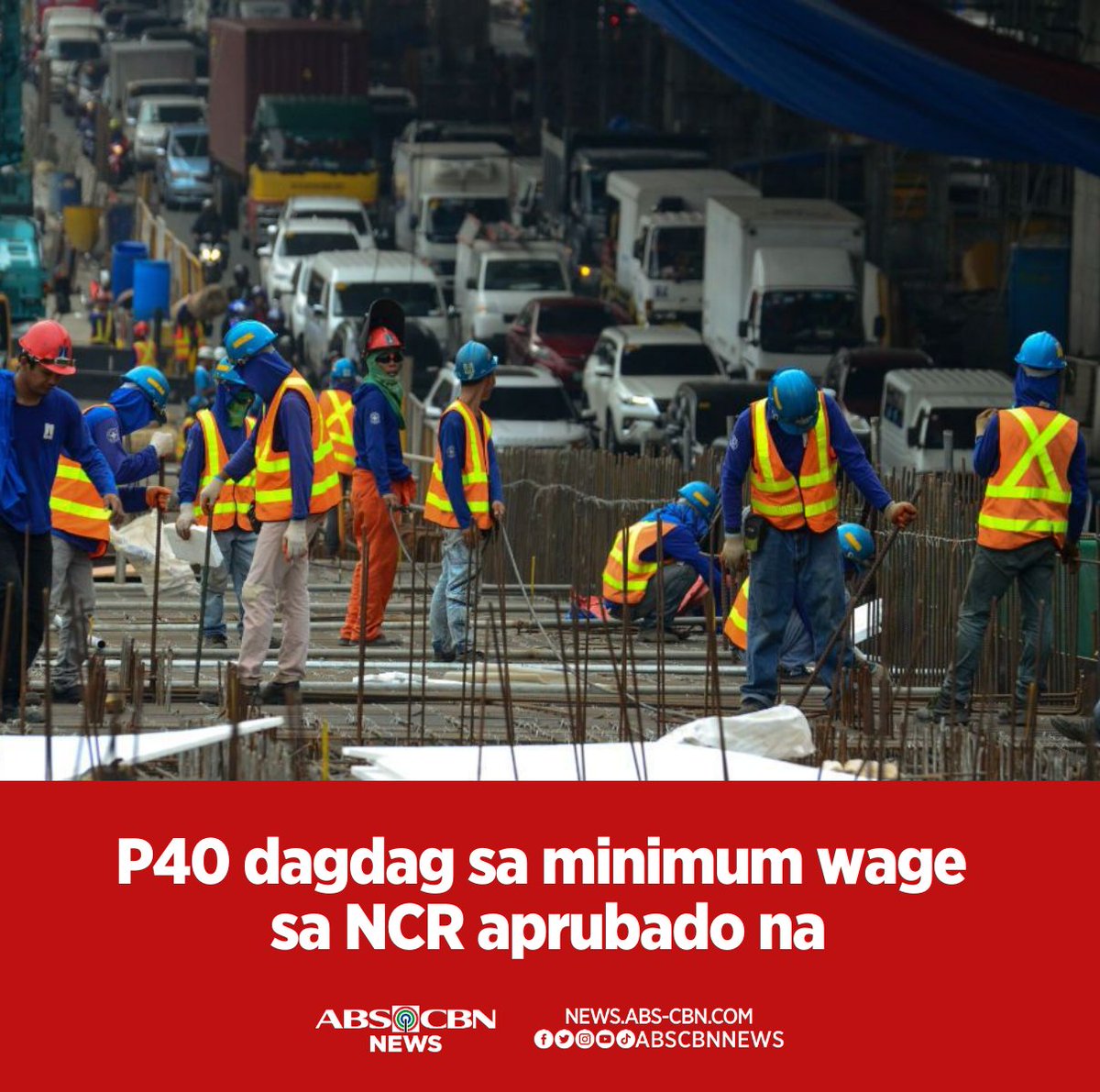 A P40 hike in the minimum wage in the National Capital Region has been approved, the Department of Labor and Employment announced on Thursday. READ: news.abs-cbn.com/business/06/29…