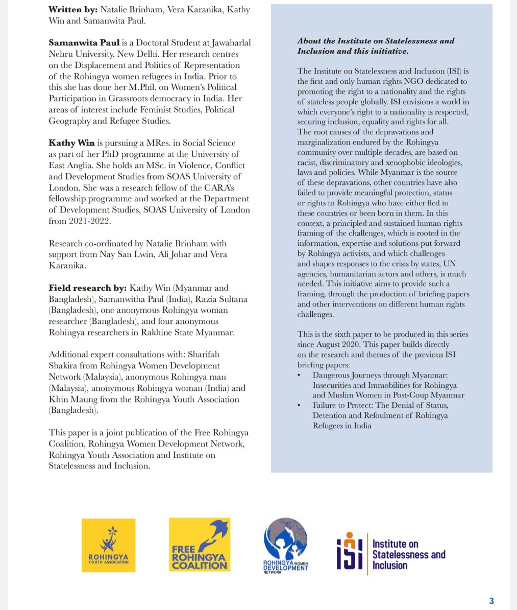RYA_Rohingya's tweet photo. Briefing Paper

Surviving Statelessness and Trafficking: A Rohingya Case Study on Intersections and Protection Gaps

Joint publication by @institute_si, @FreeRoCoalition, @RohingyaWomen, and @RYA_Rohingya https://t.co/XRtNz42p5k