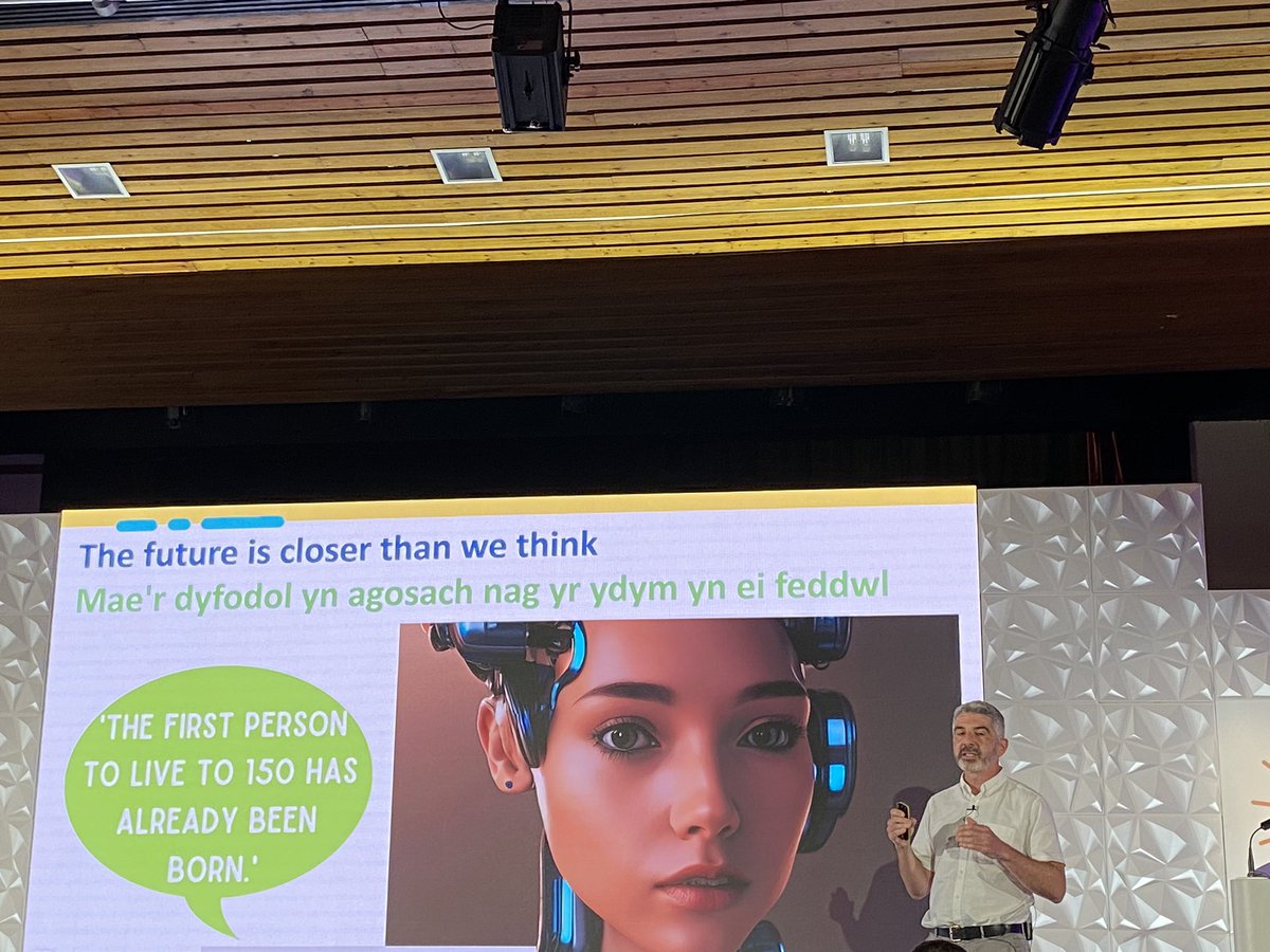 futuregencymru's tweet photo. @derekwalker_ “The first person to live to 150 has already been born. We’ve postponed things for two long. For her sake, we have to act now.” #AWSS23 #FutureFfocws @derekwalker_ https://t.co/N63imbBH3L