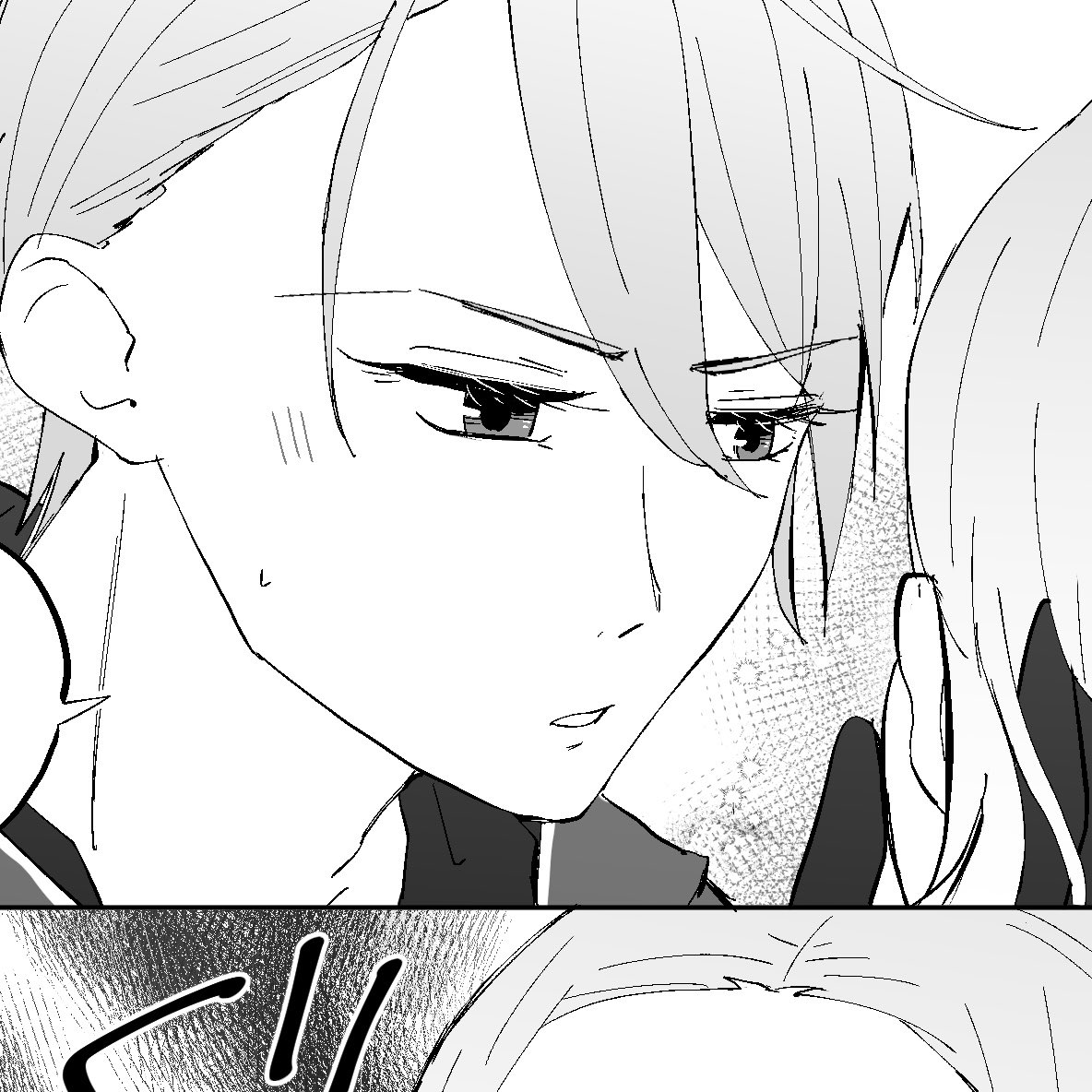 ほっぺの斜線…は思ったより無かったのだけど、このちょい照れみたいな表情がいっぱい出てきた。多分癖😇✨ 