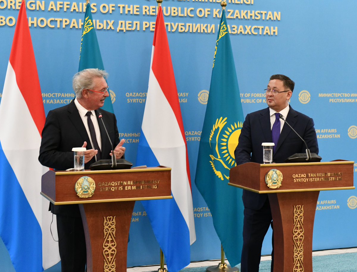 🇰🇿🇱🇺FM Murat Nurtleu held bilateral talks with Minister of Foreign and European Affairs of the Grand Duchy of #Luxembourg Jean Asselborn within the framework of his official visit to our country
🔗 gov.kz/memleket/entit…
#mfakz #kazakhstan