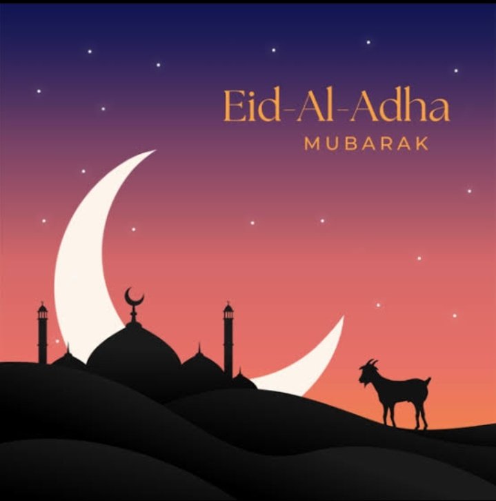 Eid Mubarak to you and your family.
May Allah bless you with his utmost love, comfort, prosperity  and fulfill all your desires. #EidAlAdha
#عيد_مبارك  #عید_مبارک_پاکستان 
 #عيد_الاضحى #EidAlAdha2023