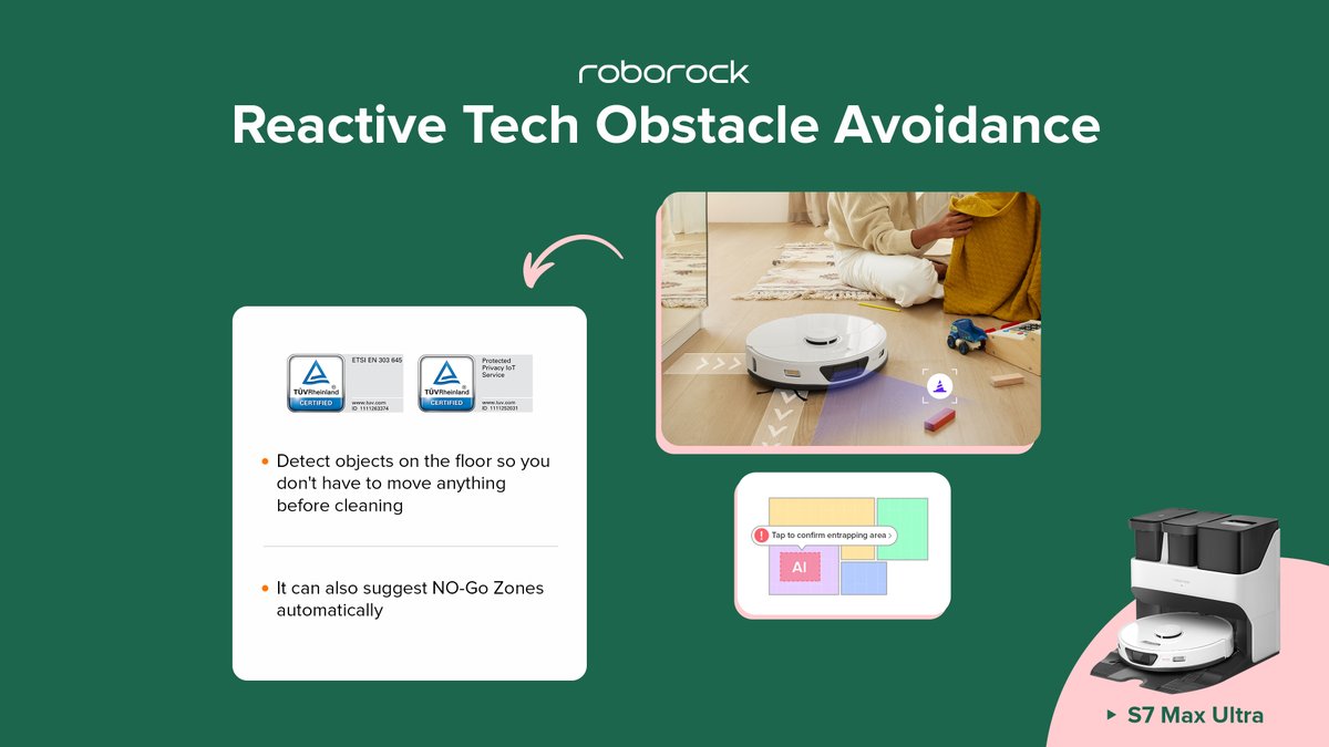 ⚡️ Reactive tech obstacles avoidances ⚡️ Feeling overwhelmed by your daily life? Make cleaning easier by taking control of your robot with the S7 Max Ultra! This amazing robotic assistant features up to 4 levels of efficient navigation and a 3D map for a clear view of your home