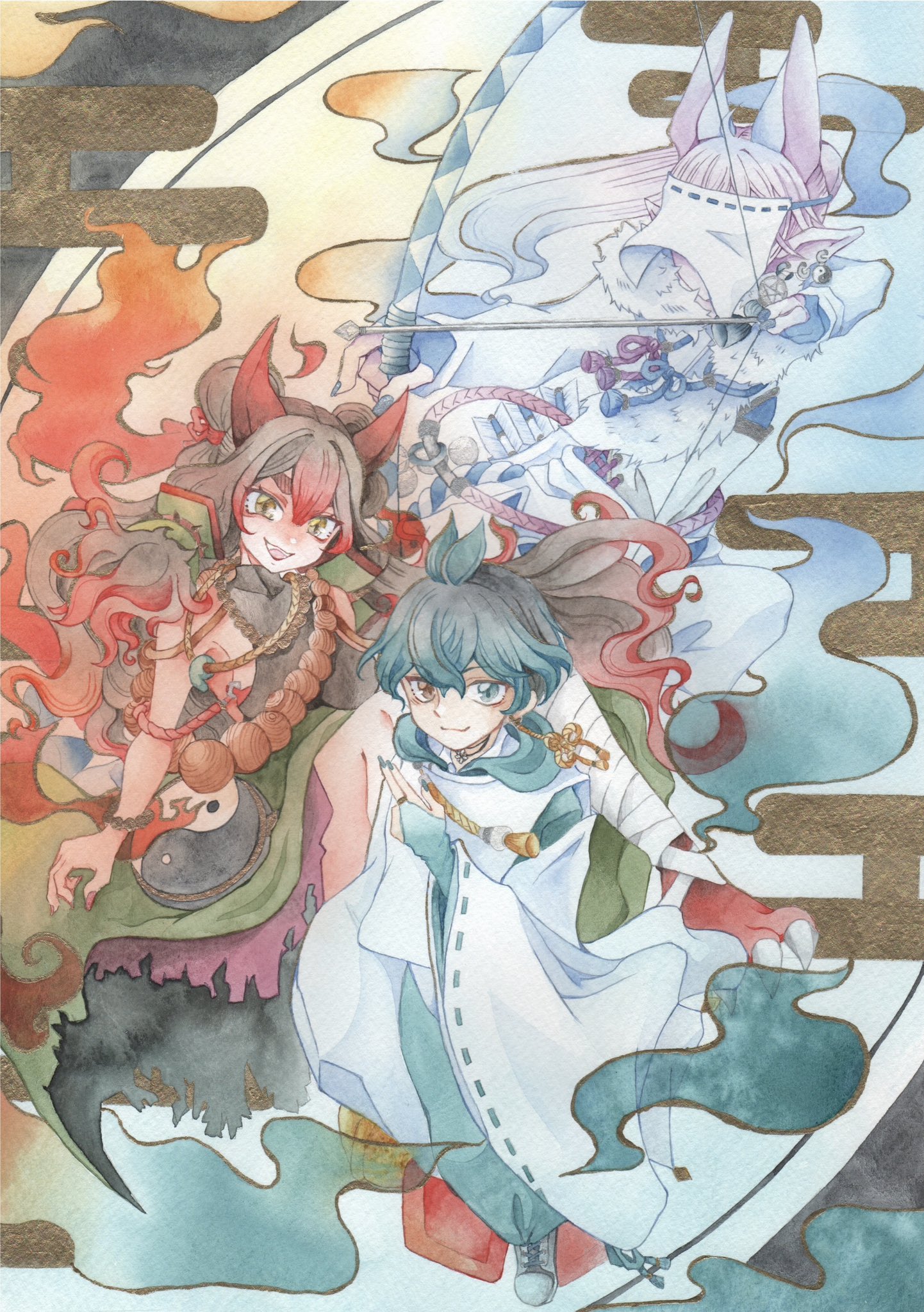 ヴィンテージ復刻 幻獣イヤリング アレイオンさん☆ ハンドメイド