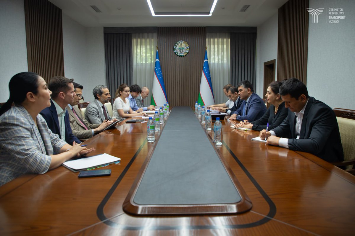 mintransuz's tweet photo. The Deputy Minister of Transport Zhasurbek Choriev held a meeting with representatives of the World Bank on the work on reforming the sphere of rail and air transport with the participation of the @WorldBank  and further tasks in this direction were discussed.

#Uzbekistan https://t.co/eGppWJisvb