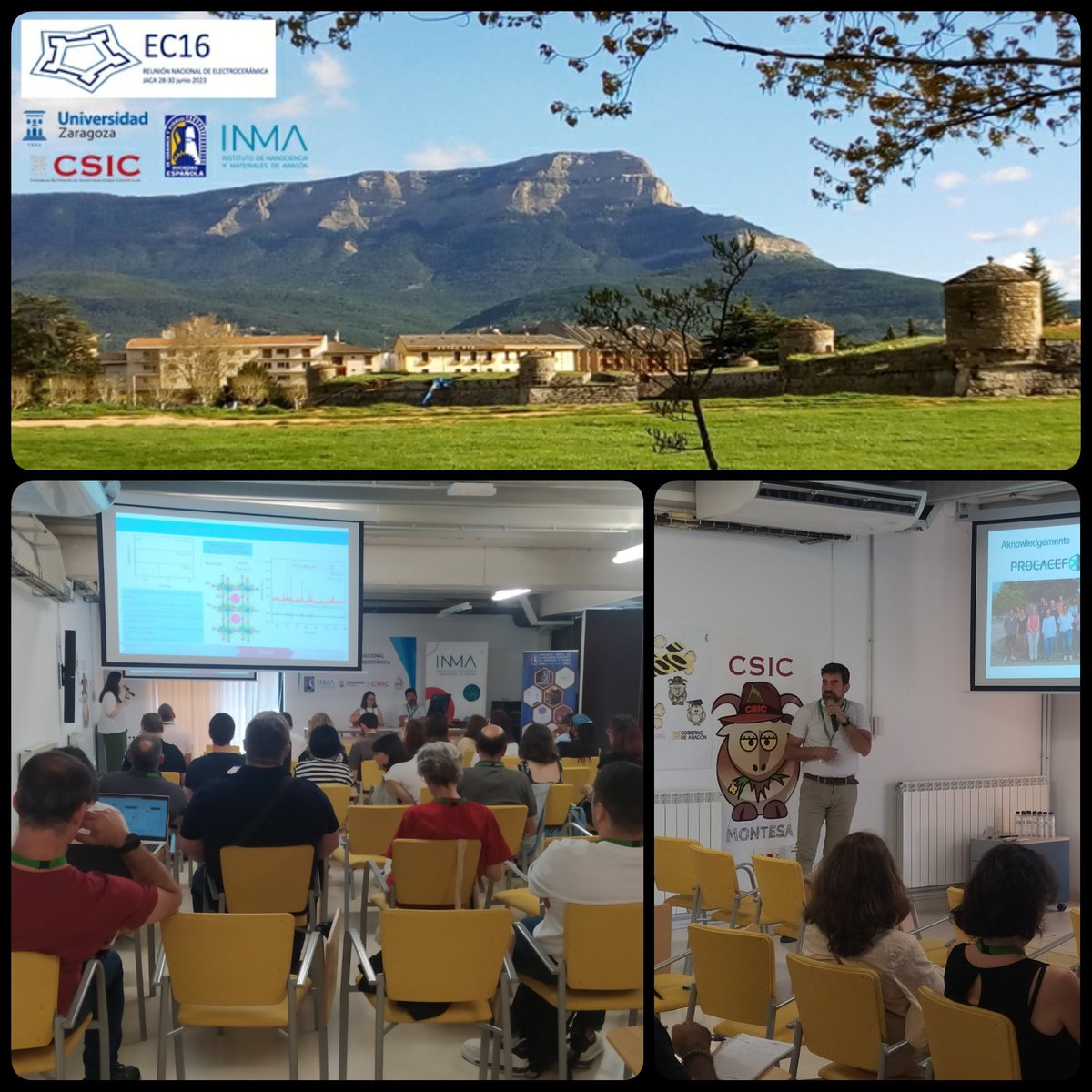 FunceramicsTeam's tweet photo. Second day at the XVI National Electroceramics Meeting in Jaca, with more high quality scientific contributions and enjoyable networking breaks @SocEspCeramVidr @INMAdivulga @unizar @IPE_CSIC #ec16 https://t.co/gGmvKhSEgA