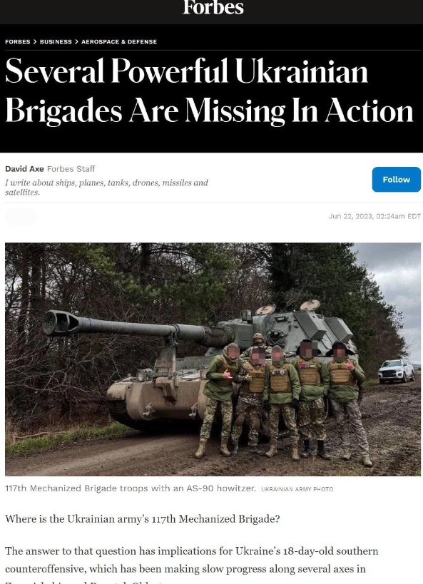 'Several powerful Ukrainian brigades disappeared during the fighting'

 - Forbes.