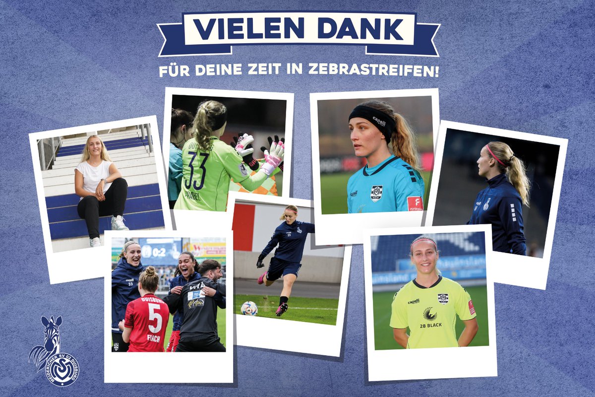 MSVDuisburg's tweet photo. Wir verabschieden uns von drei unserer #ZebraFrauen: Dörthe #Hoppius, Marija #Ilic und Joyce #Prabel verlassen den MSV nach jeweils einem Jahr in #Zebrastreifen! Wir danken euch für euren Einsatz und wünschen alles Gute für die Zukunft! 🍀💙
#WeilDUesBist https://t.co/r2z0nuGoSs