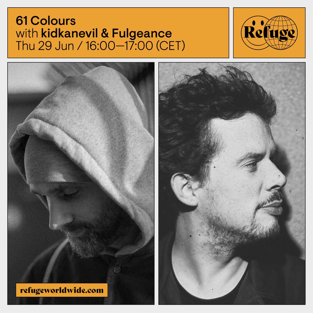 kidkanevil's tweet photo. back on @RefugeWorldwide today for my show 61 Colours 📻🎧 this months special guest is fellow beats scene alumni, MPC synth wizard, @musique_large bossman n 1/2 of fellow @FirstWordHQ gang @souleance ✊mr @fulgeance in the mix! 🥁🎹
4-5 CET 📡🎶
#refugeworldwide #radio #music https://t.co/gc57Oq0bK9