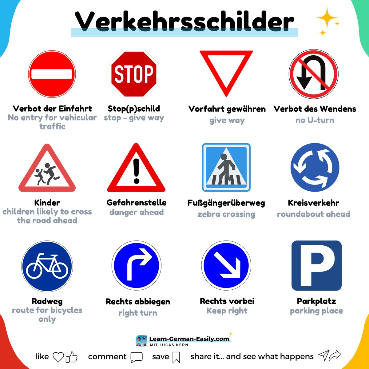 Sign Written In German German Highway Code Signs