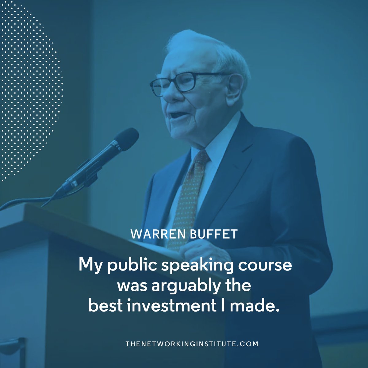 NetworkingInst's tweet photo. The power of being able to speak effectively and persuasively in public: it gives you confidence, builds your reputation, inspires your audience and is an essential element of leadership.

Find out more on our website:  https://t.co/zEbq4NCSXl

#warrenbuffett #publicspeaking https://t.co/lQbuceyiYz