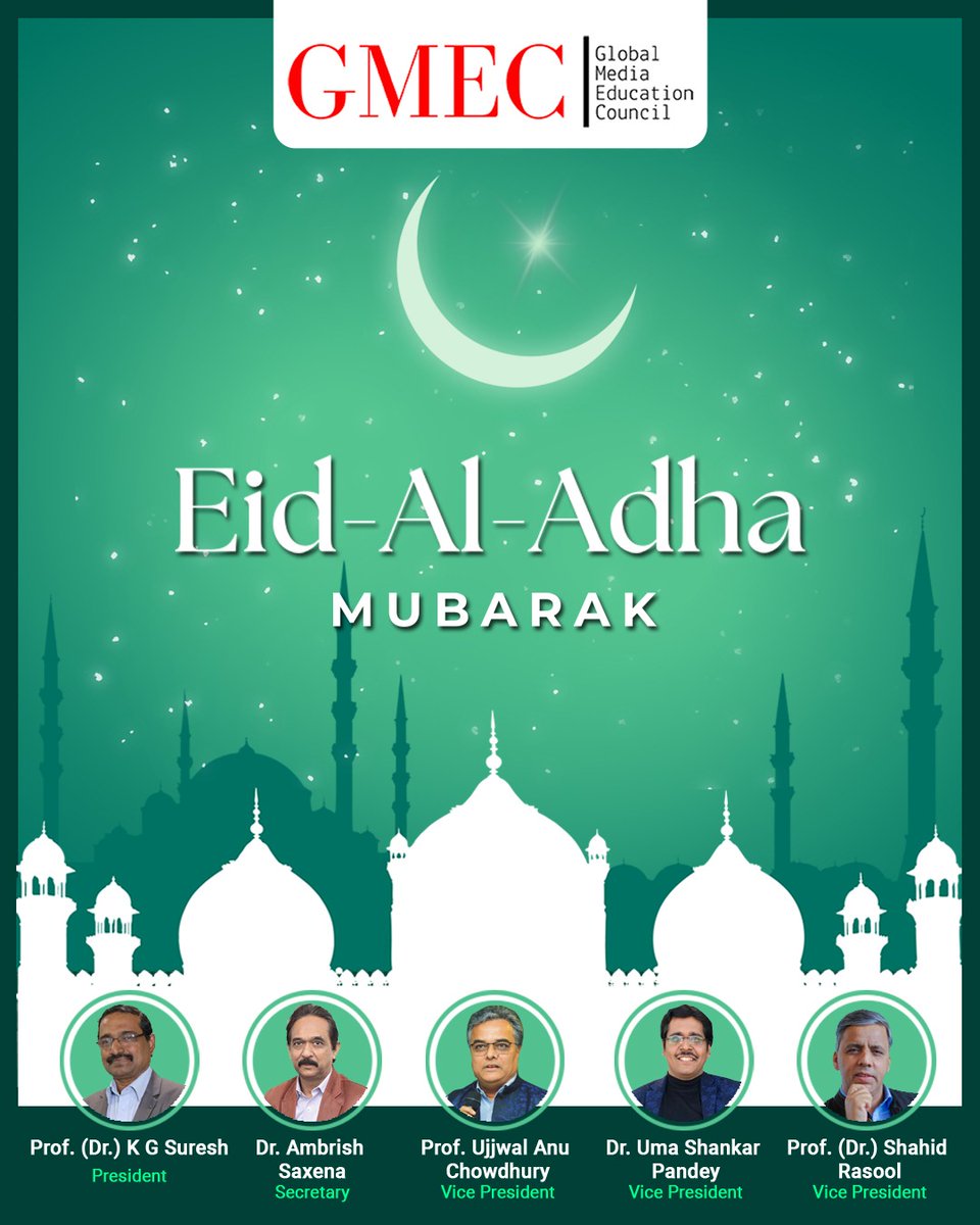 gmec_official's tweet photo. May you have a healthy and joyful life. Eid-Al-Adha Mubarak to you and your family.
#EidAlAdhaMubarak #eiduladha2023 #eidmubarak #GMEC #GlobalMedicalEducation #globalmediaeducationcouncil https://t.co/ssWYLRCURw
