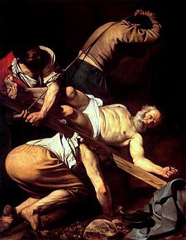 #29giugno ☀️
#IlSantoDelGiorno
#SanPietroApostolo

«Domine, quo vadis?»
Gli fu risposto: 
«Romam, ut iterum crucifigar.»

🖼️ Crocifissione di san Pietro.
👨🏻‍🎨 Caravaggio, 1600-1601.