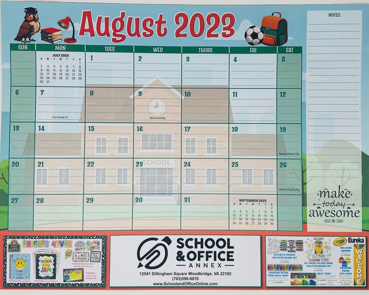 📚🗓️ CALLING ALL EDUCATORS! 🗓️📚 

We're thrilled to announce our exclusive Teacher's Desk Calendar! 
FREE with at $25 classroom supply purchase and a valid teacher ID and email.
WHILE SUPPLIES LAST!
🍎✏️🗓️
See you soon! #TeachersOfWoodbridge #TeacherSupplyStore