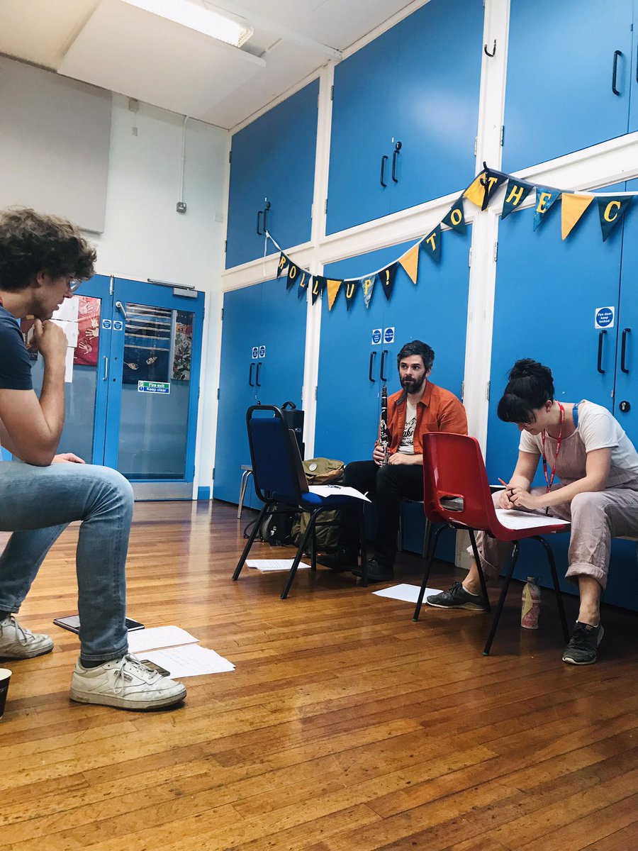 After a year of working as Co-Lead Artist w/ @jackvwmcneill on Roll Up - an opera made with & for the young people at Sandgate School, we opened the show today! A 2 day immersive opera in the school, performed by the yp and @AdamMaxey5 @sarahnparkin #TakashiKikuchi @mahoganyopera
