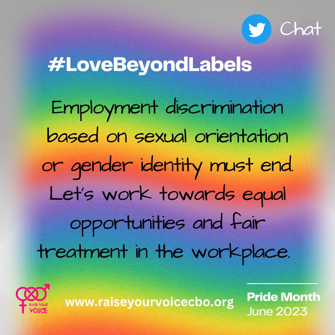 LGBTQIA+ individuals may face bias during the hiring process, where their qualifications and abilities are overlooked or undervalued due to their sexual orientation or gender identity. 
 #LoveBeyondLabels