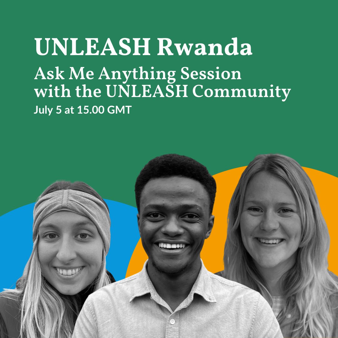 UNLEASHlab's tweet photo. 📢Calling all changemakers! We're hosting an Ask Me Anything (AMA) online event about the upcoming UNLEASH Innovation Lab in Rwanda. Save the date: Wednesday July 5 and come with all your questions!! Register here: https://t.co/UrtOP68Tn6 https://t.co/ecbc542XCZ