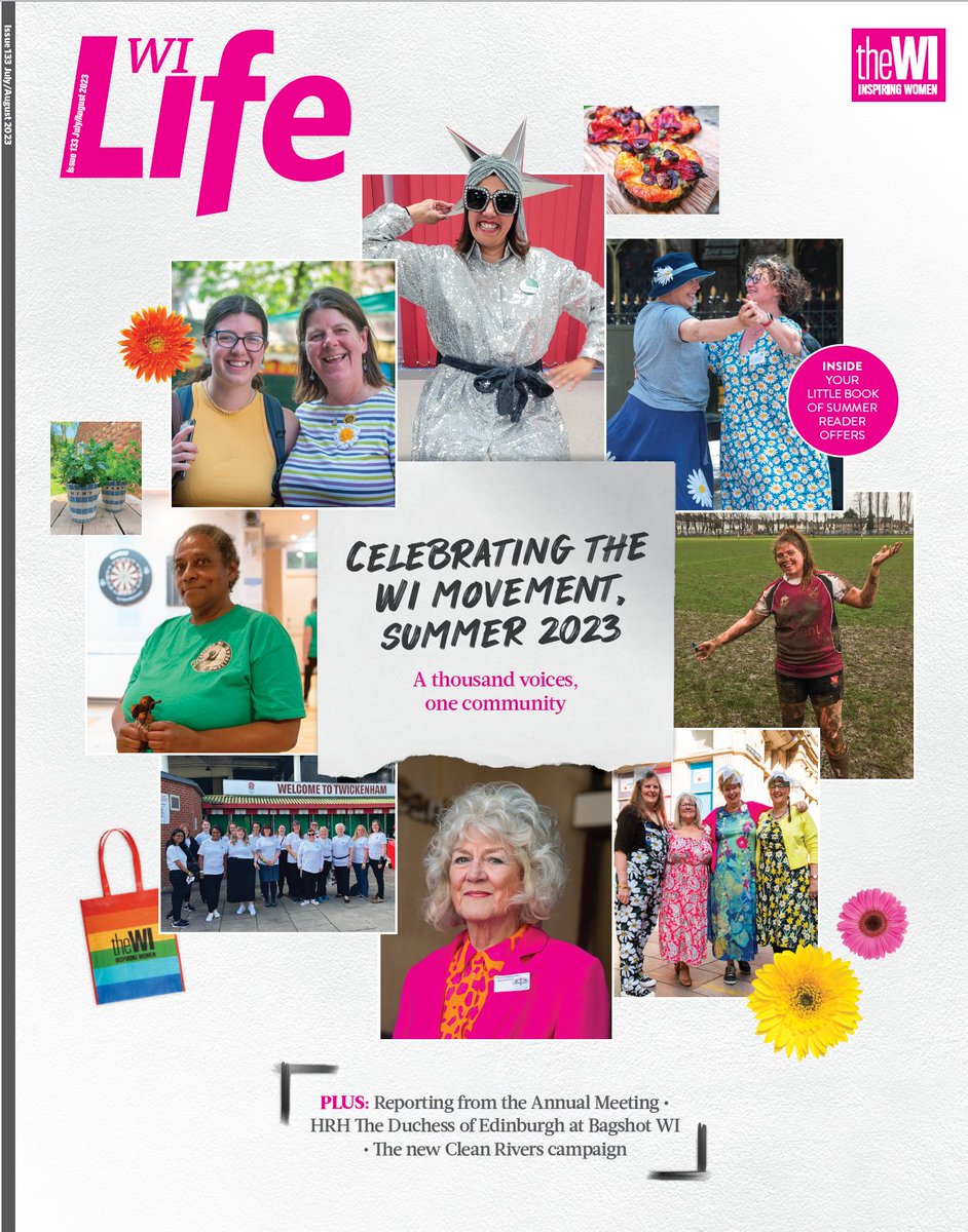 July WI Life klaxon! Here comes summer craft, BBQ, gardening, the best books for hols, PLUS news from the Annual Meeting. Read all about our latest collab with women’s sport (clue: odd-shaped balls are involved), and bag a bargain with The Little Book of Summer Offers! #mightyWI