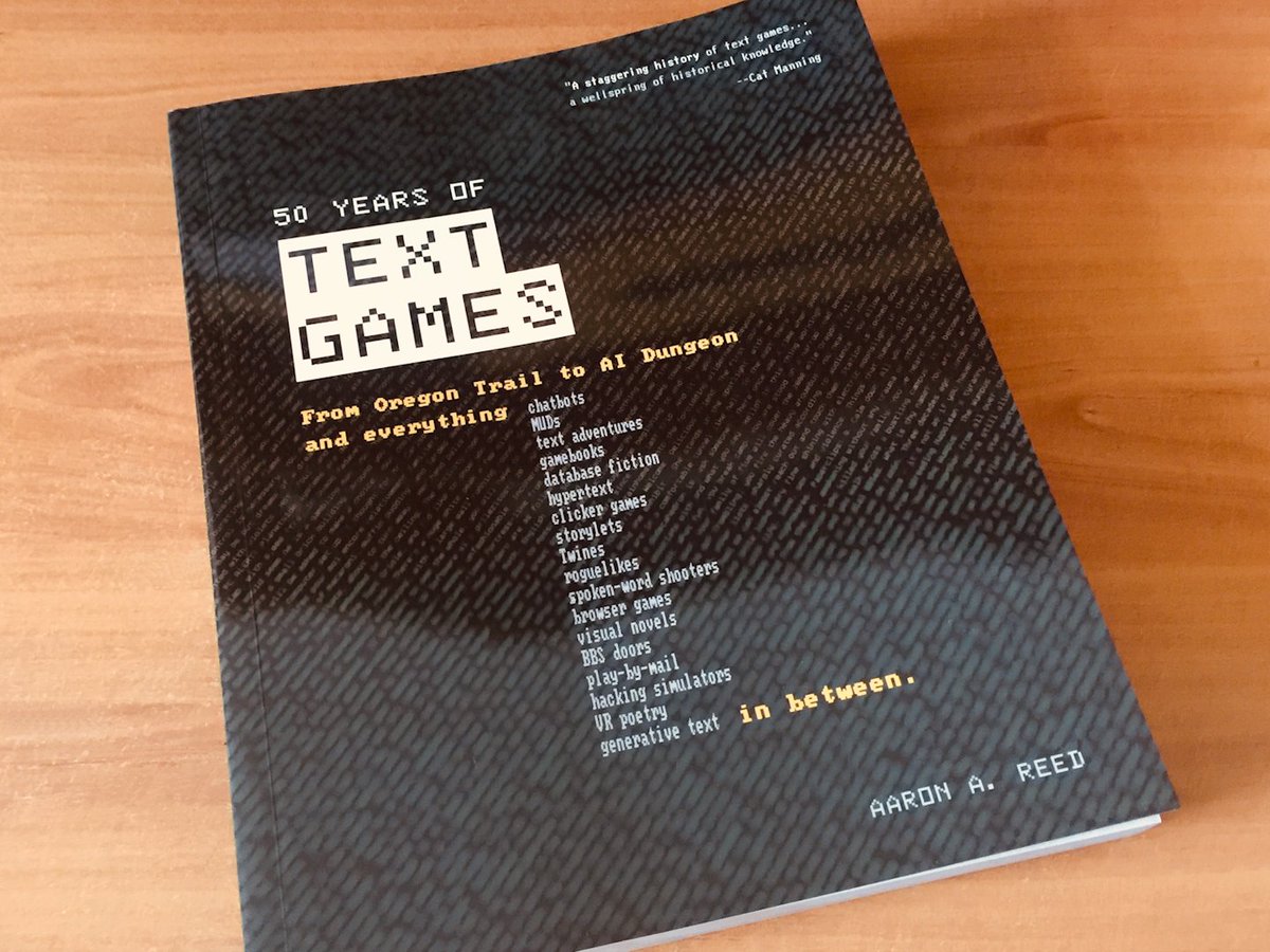 Gamrok's tweet photo. Received this book yesterday that I had funded on Kickstarter.
It looks very dense (600 pages) and rich in information!
Thanks to the author @aaronareed 🙏
#50YearsOfTextGames #TextGames #TextAdventures #RetroGaming #GamingHistory #VGBook https://t.co/Hs84IfhzZv