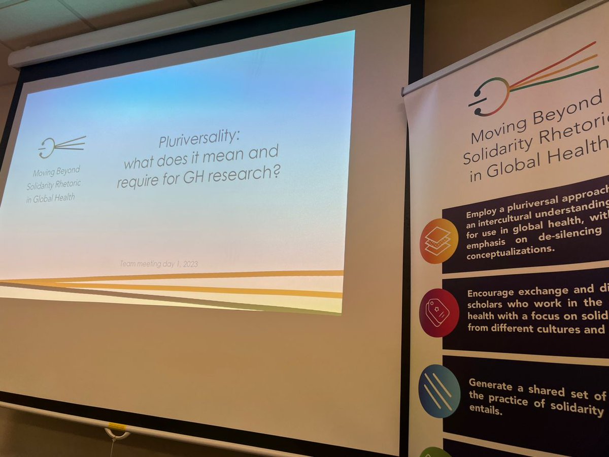 officialghsn's tweet photo. At yesterday's inception meeting at Rewley House in Oxford, @nouvete gave a fantastic plenary presentation on her findings on pluriversality: what it means, including conceptual explorations and empirical work in #globalhealth research.
#globalhealthethics #globalhealth #bioethic https://t.co/oiu6TgTqxw