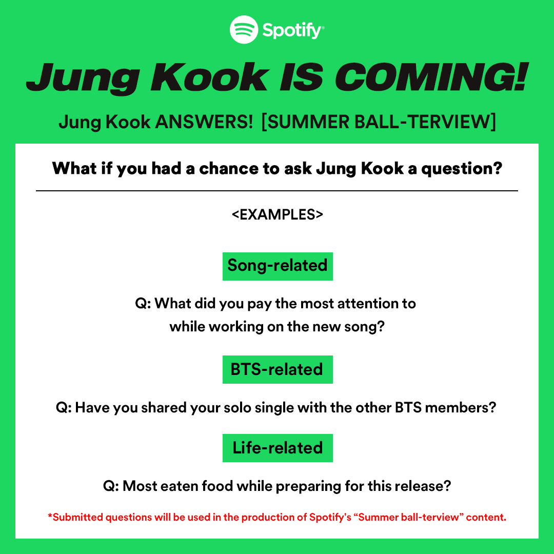 it’s been a long time since we’ve gotten an Ask Me Anything with Jung Kook — but he’s back!

send us your questions for Jung Kook at forms.gle/DccFLqDzGWprjw… and we’ll see if we can get him to answer some of them 🐰💜
