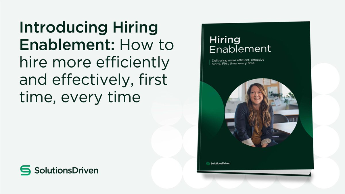THE HIRING ENABLEMENT PLAYBOOK🚀
Businesses need more than just help with hiring. 
Enter Hiring Enablement

In our latest eBook, discover how Hiring Enablement can improve your recruitment strategies, attract the best talent, and achieve your DE&amp;I goals.

solutionsdriven.link/hiring-enablem…