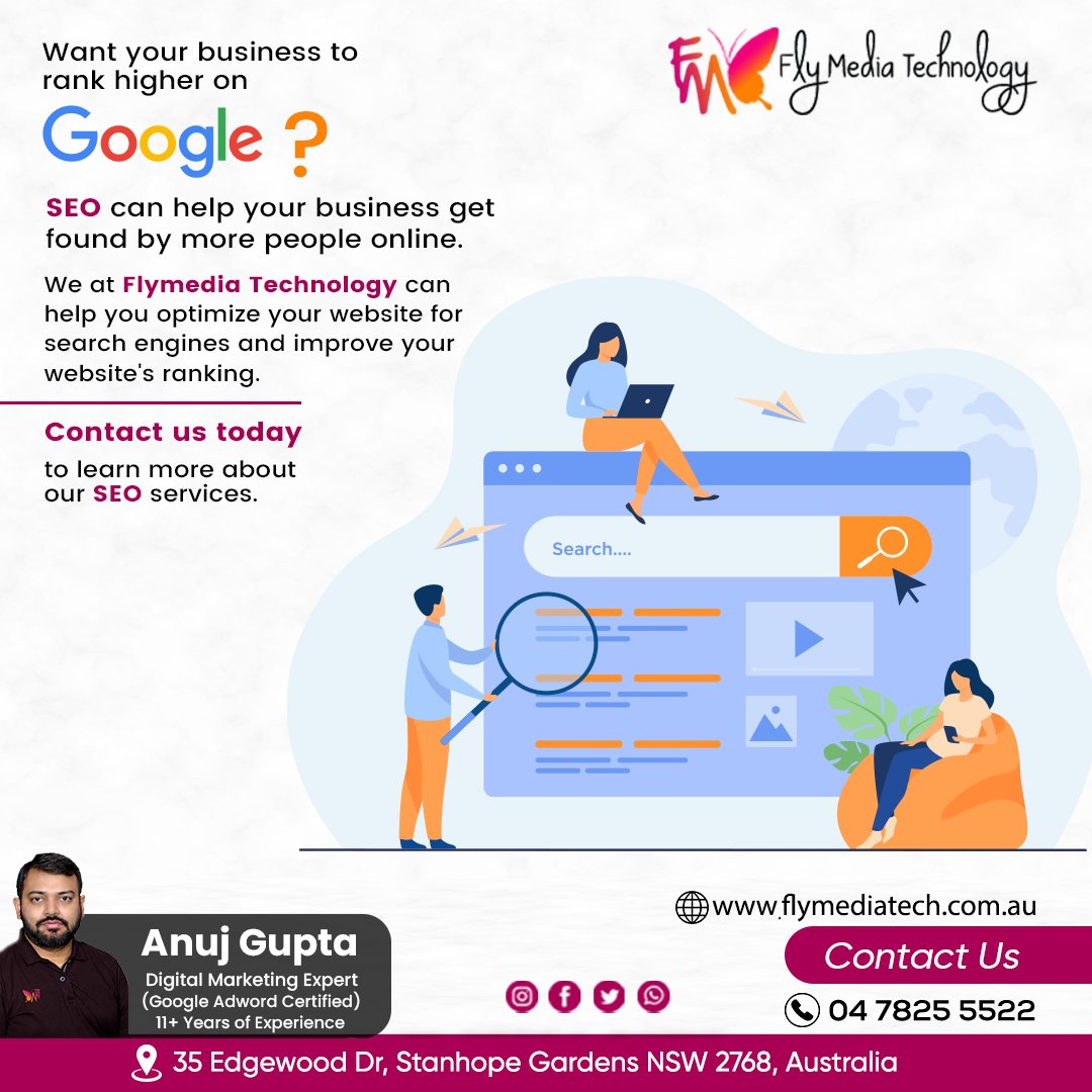 Want your business to rank higher on Google? SEO can help your business get found by more people online #flymediatechnology #videocontentmarketing #growyourbusiness #explainervideos #leadgeneration #conversions #videomarketing #videomarketingtips #flymedia #technology #australia