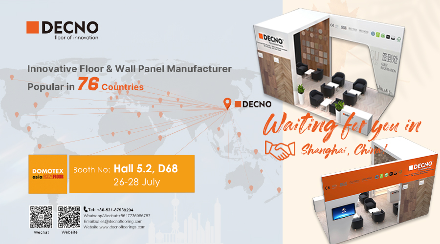 CathySu30621559's tweet photo. #Domotex asia/CHINAFLOOR, Shanghai 26-28 July, Countdown!
DECNO Brand New Booth: Hall 5.2, D68
Unique Interior Design Concept (#SPC #Wall + #Flooring)
#DomotexAsiaChinaFloor #DOMOTEXasia #domotexshanghai #DOMOTEX2023 https://t.co/8dlV6Fy2cl