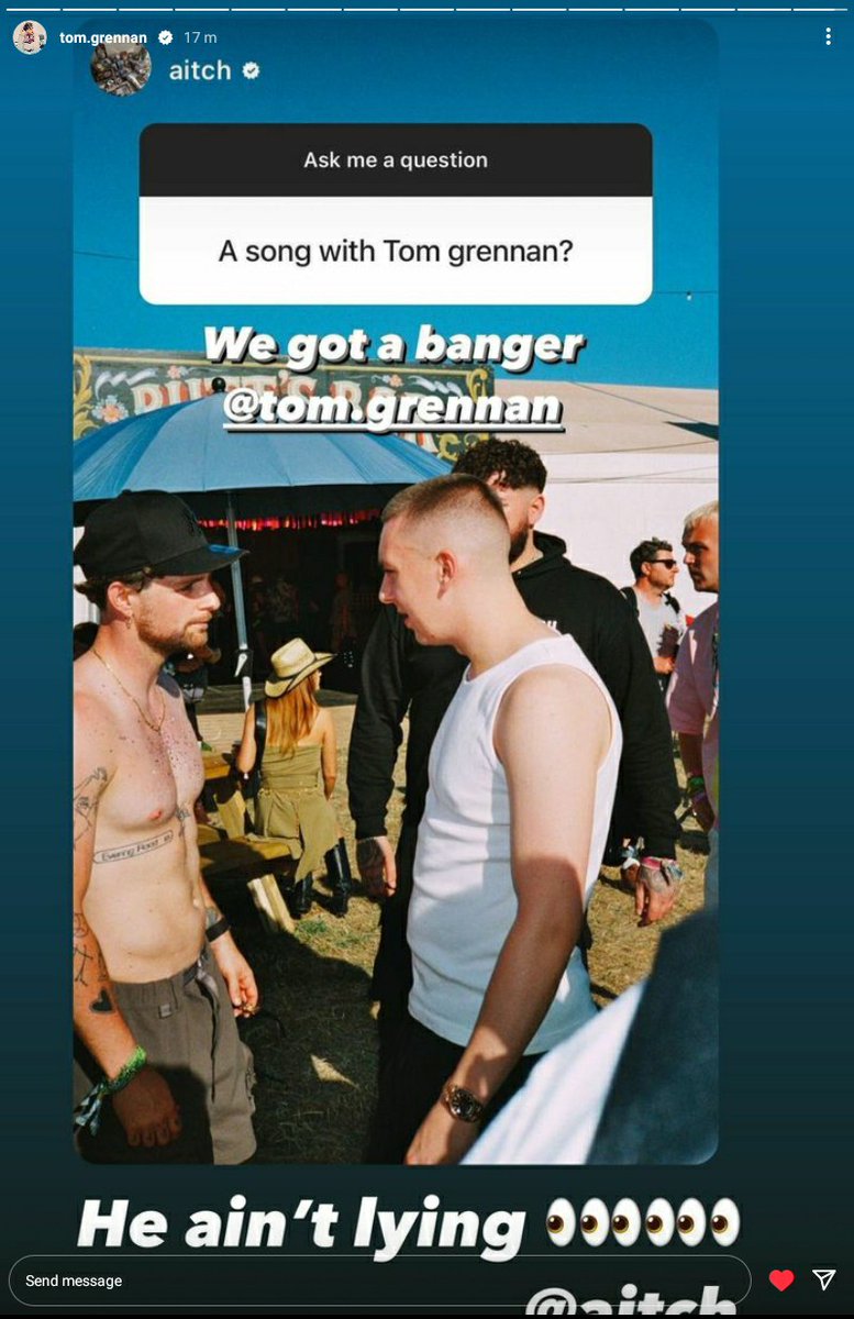 Say what now! @Tom_Grennan @OfficialAitch 🔥👀