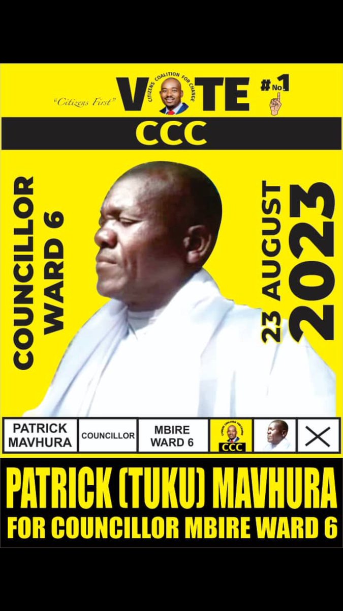 lanGochman's tweet image. KU Mbire ikoko Ward 6 councillor#vote Patrick Mavhura#vote Blessing Karembera Mp #vote Advocate Nero Chamisa