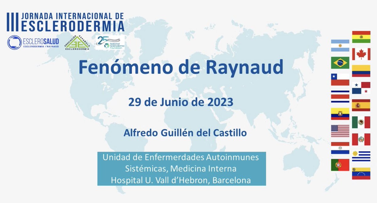 Alfredo Guillén-del-Castillo (@_alfredoguillen) on Twitter photo Celebramos el Día Mundial de la Esclerodermia 💪 <a href="/AEEsclerodermia/">A. E. Esclerodermia</a>
Participa en la #DME23 #IIIJORNADAINTERNACIONALDEESCLERODERMIA
Qué conocer del Fenómeno de Raynaud y el cuidado de las úlceras 🤲 <a href="/emateomarin/">emi mateo</a> <a href="/MIVHSistemiques/">U. M. Sistèmiques. Medicina Interna H. V. d'Hebron</a> Celebramos el Día Mundial de la Esclerodermia 💪 <a href="/AEEsclerodermia/">A. E. Esclerodermia</a>
Participa en la #DME23 #IIIJORNADAINTERNACIONALDEESCLERODERMIA
Qué conocer del Fenómeno de Raynaud y el cuidado de las úlceras 🤲 <a href="/emateomarin/">emi mateo</a> <a href="/MIVHSistemiques/">U. M. Sistèmiques. Medicina Interna H. V. d'Hebron</a>