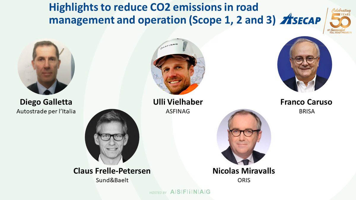 Experts highlighting how their motorway companies reduce their CO2 emissions in road management and operation @MyWayASPI @ASFINAG @Storebaelt @oresundsbron #Sustainability #CarbonNeutrality #Fitfor55 #CarbonFootprint #CO2