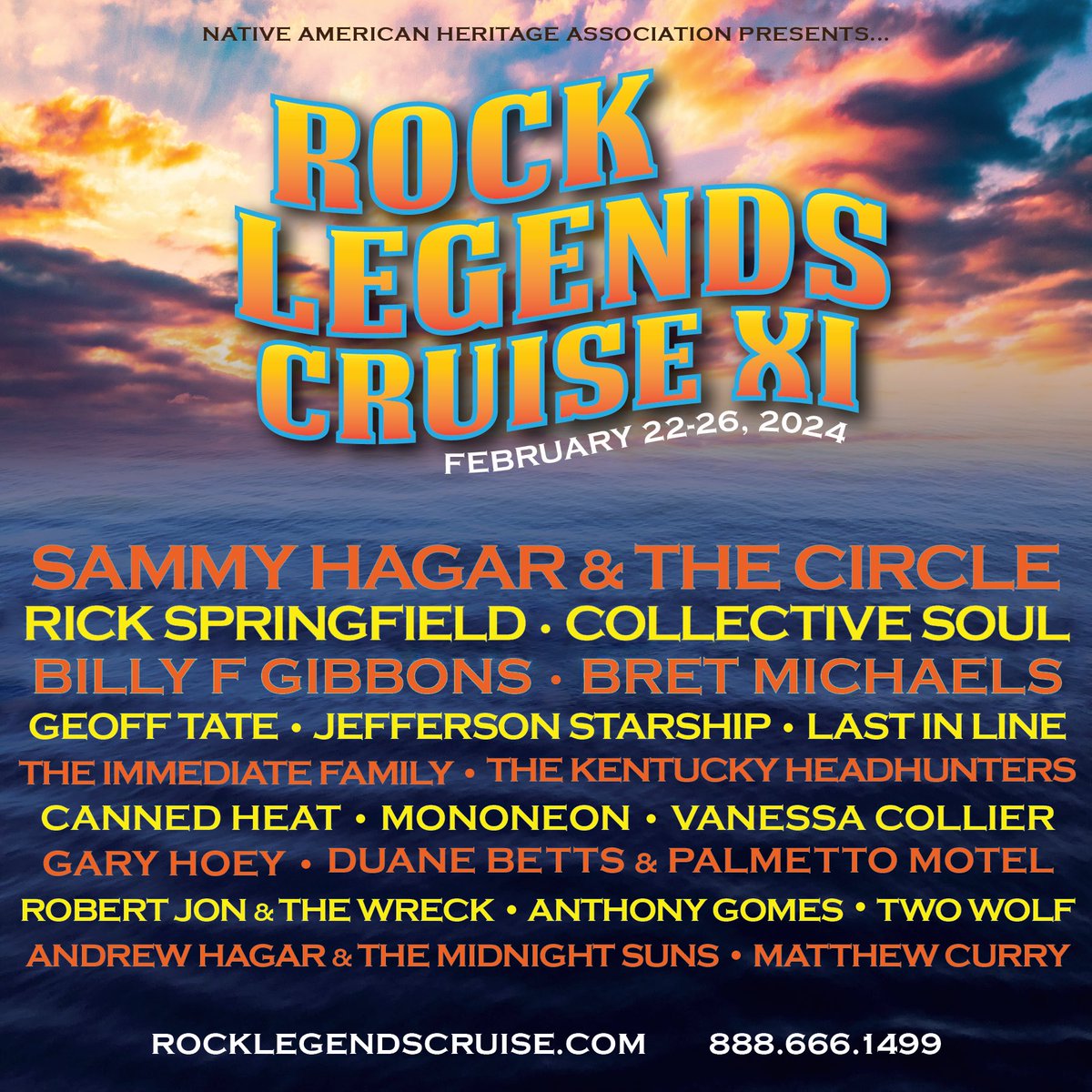 Sail away with Rick Springfield, Sammy Hagar & The Circle and more on the Rock Legends Cruise XI! Mark your calendars for February 22-26, 2024 as the rock festival cruises from Miami to Puerto Plata! Tickets and more info at rocklegendscruise.com