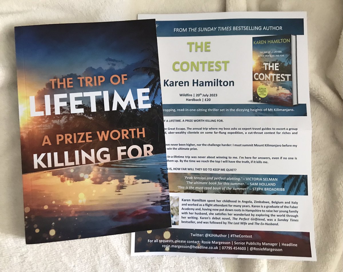 Many thanks @RosieMargesson @headlinepg @Wildfirebks for sending me a proof of #TheContest by @KJHAuthor 

‘The trip of a lifetime. A prize worth killing for.’

Due out 20/7/23

#BookPost #BookBlogger