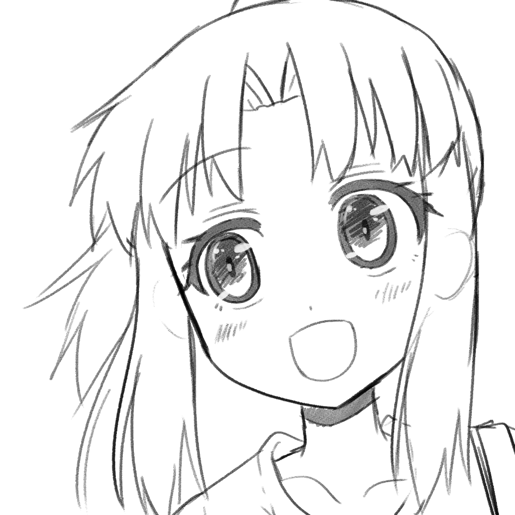 今日の先行版の下書き!ポニテさっちゃんはおそらくこれで見納め(゜□、゜)