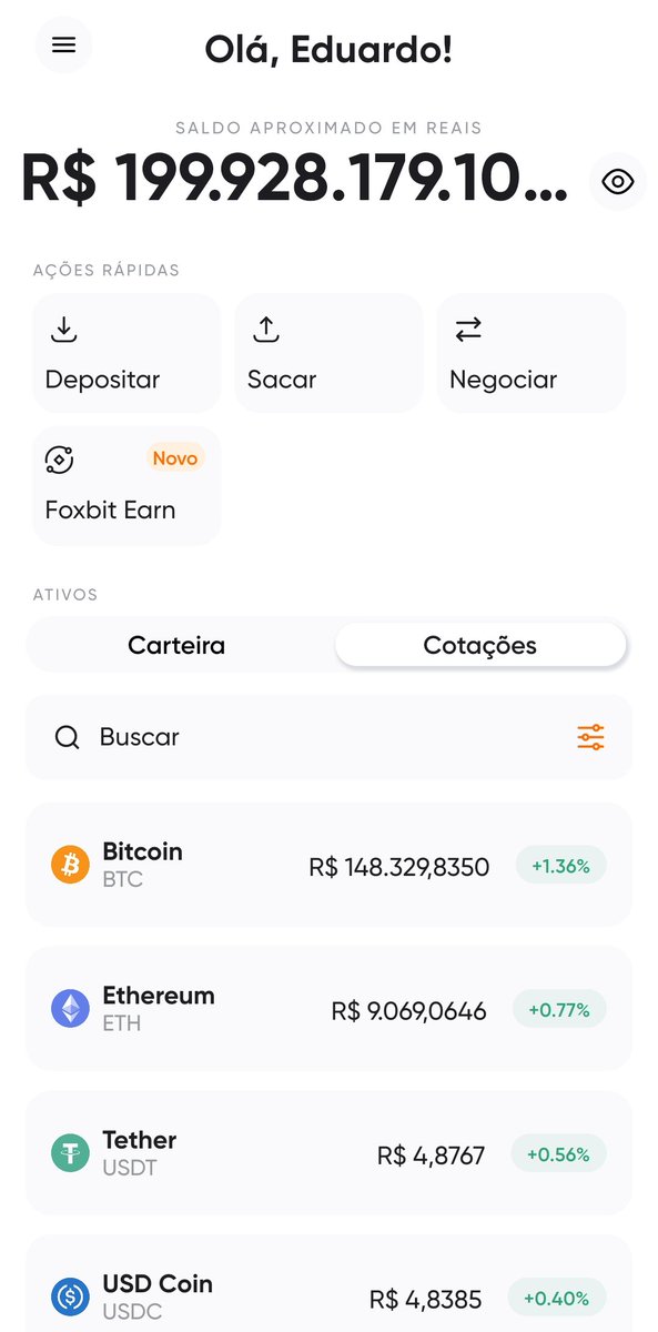 47_dudu's tweet photo. #Foxbit 
#Criptomoedas
#memecoins
#Shibainu
#SHIB 

@foxbit
Não brinca assim!! 
Acordei com bilhões na conta! 📈 https://t.co/kmxrHpvQGa